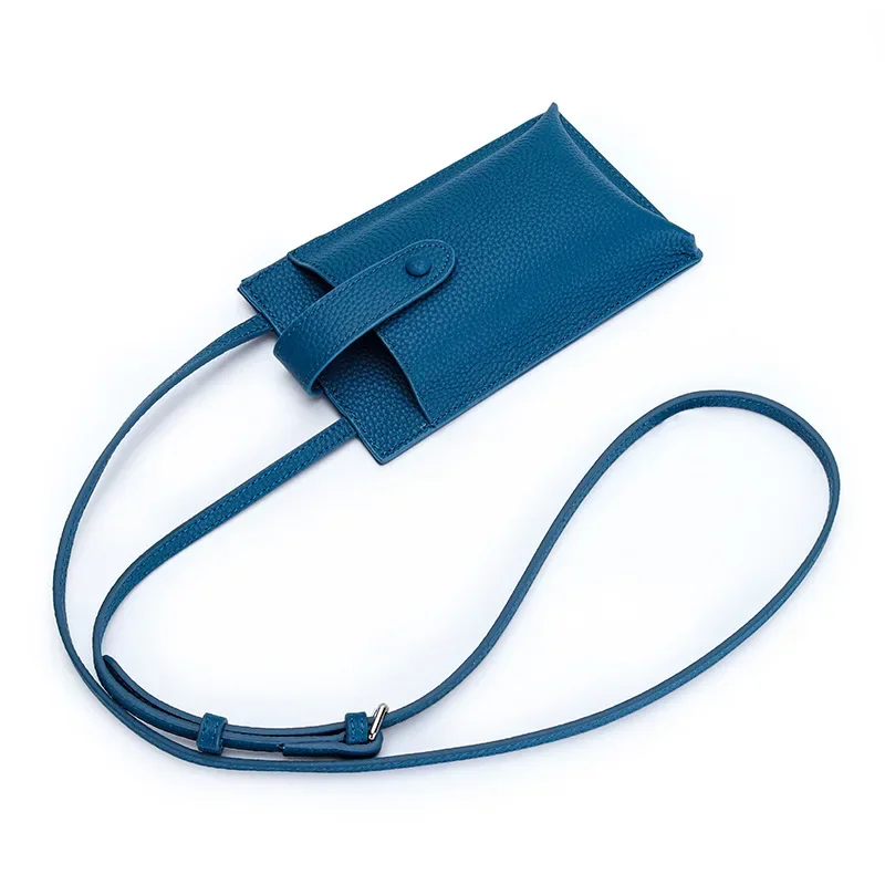 Mała torba typu Crossbody torba na telefon komórkowy dla kobiet z prawdziwej skóry Mini na torebka na ramię portfel z zamkiem błyskawicznym z regulowaną długością