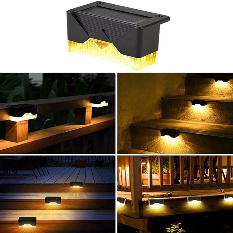 

JFBL Hot 4PCS Solar Stair Lamp Outdoor Fence Light Garden Lights Pathway Yard Patio Steps Lamps Solar Night Light IP55 Waterproo