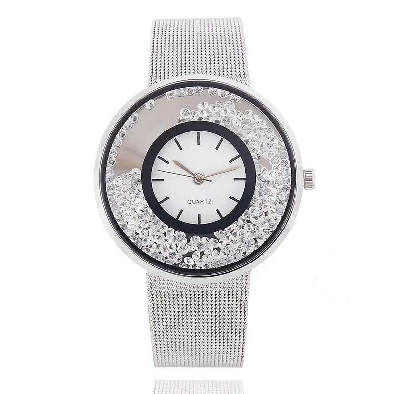 Orologi da donna di moda orologi di cristallo di lusso da donna orologi da polso al quarzo in acciaio inossidabile da donna horloge vrouw montres femmes