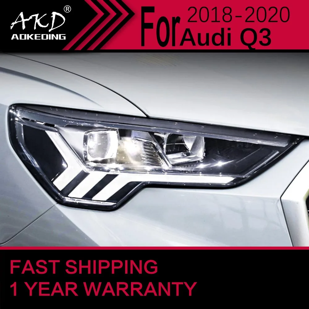 Car Lights for Audi Q3 LED Headlight 2018-2020 Q3 Head Lamp Drl Dynamic Signal Projector Lens Automotive Accessories