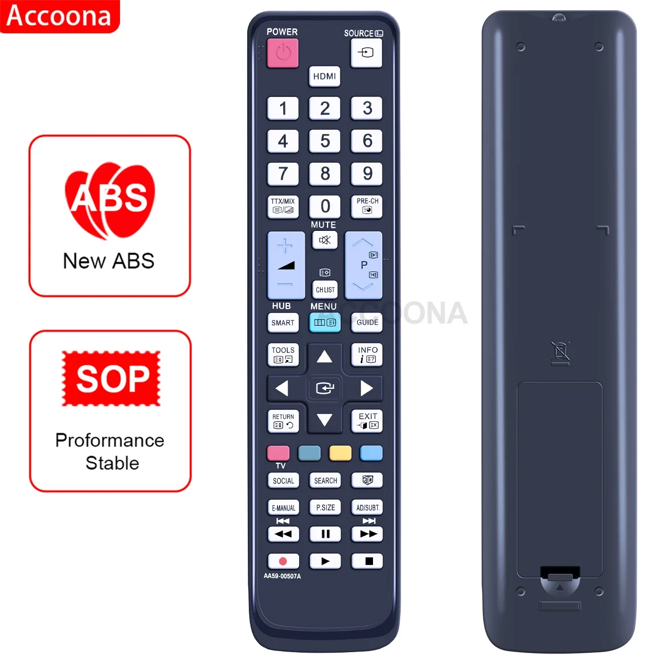 

ACCOONA New AA59-00507A Replaced Remote Control Fit for Samsung TV UE46D6000 UE37D6575 UE40D6300 TV