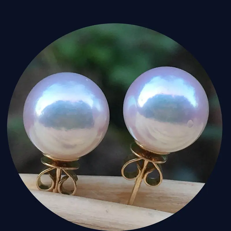 

10mm AAA White South Sea Shell Pearl 14k Gold Plated Stud Earrings