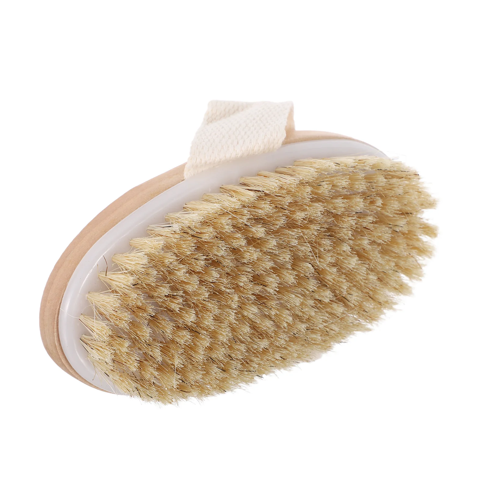 

Wooden Handle Bristle Body Scrub Brush for Shower Use Soft Bristles Gentle Exfoliation Handheld Spa Massager for Smooth Skin and