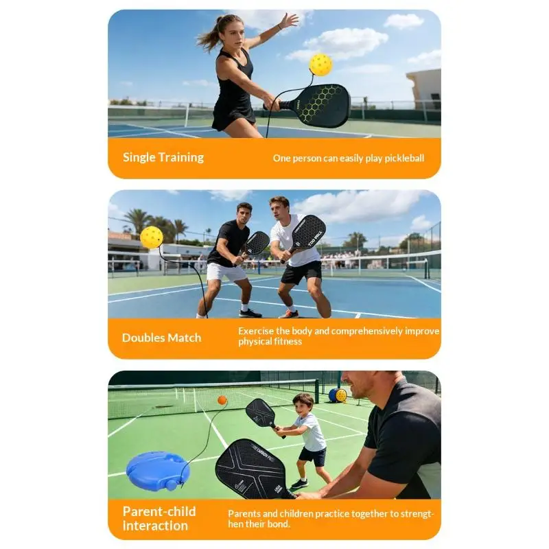【*】Pickleball-Trainer, Pickleball-Ball mit Schnur, Pickleball-Rebound-Ball, Trainingshilfe, Selbststudium für Einzelspieler, Erwachsenensport – Detail 7