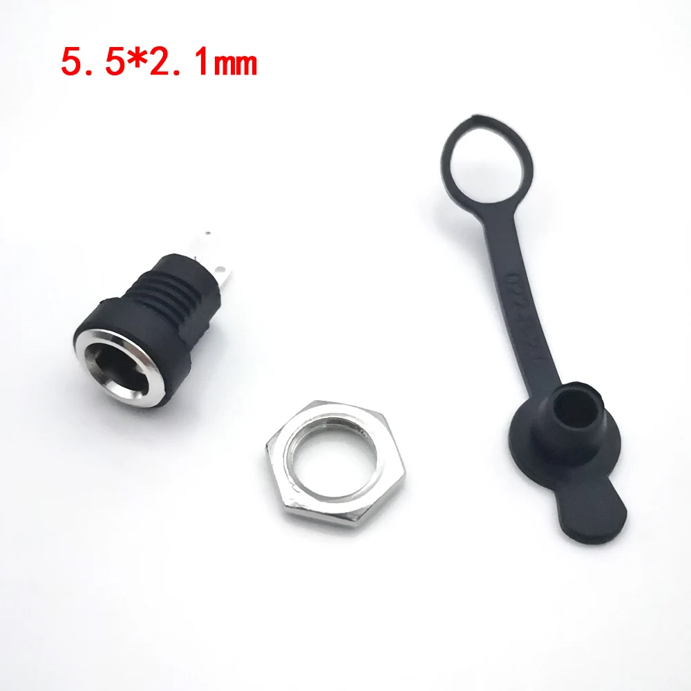 5pcs/lot DC Power plug connector for diy dc waterproof jack connector 5.5 X 2.1 mm 5.5 * 2.5 mm 3.5mm*1.35mm Female DC Jack port