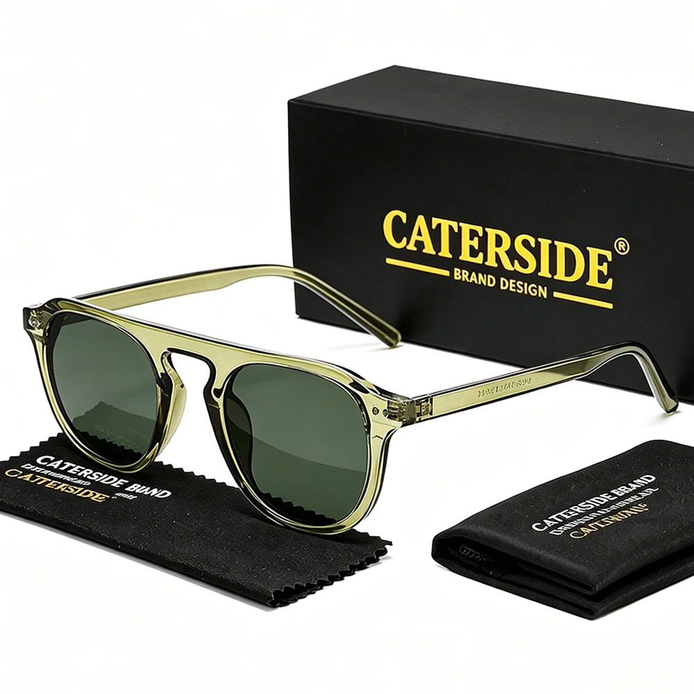 CATERSIDE Neue Herren-Sonnenbrille, hochwertige PC-Sonnenbrille mit rundem Rahmen, Damen-Sonnenbrille für Outdoor-Reisen, Fahren, dekorative Brille, UV400 – Detail 8