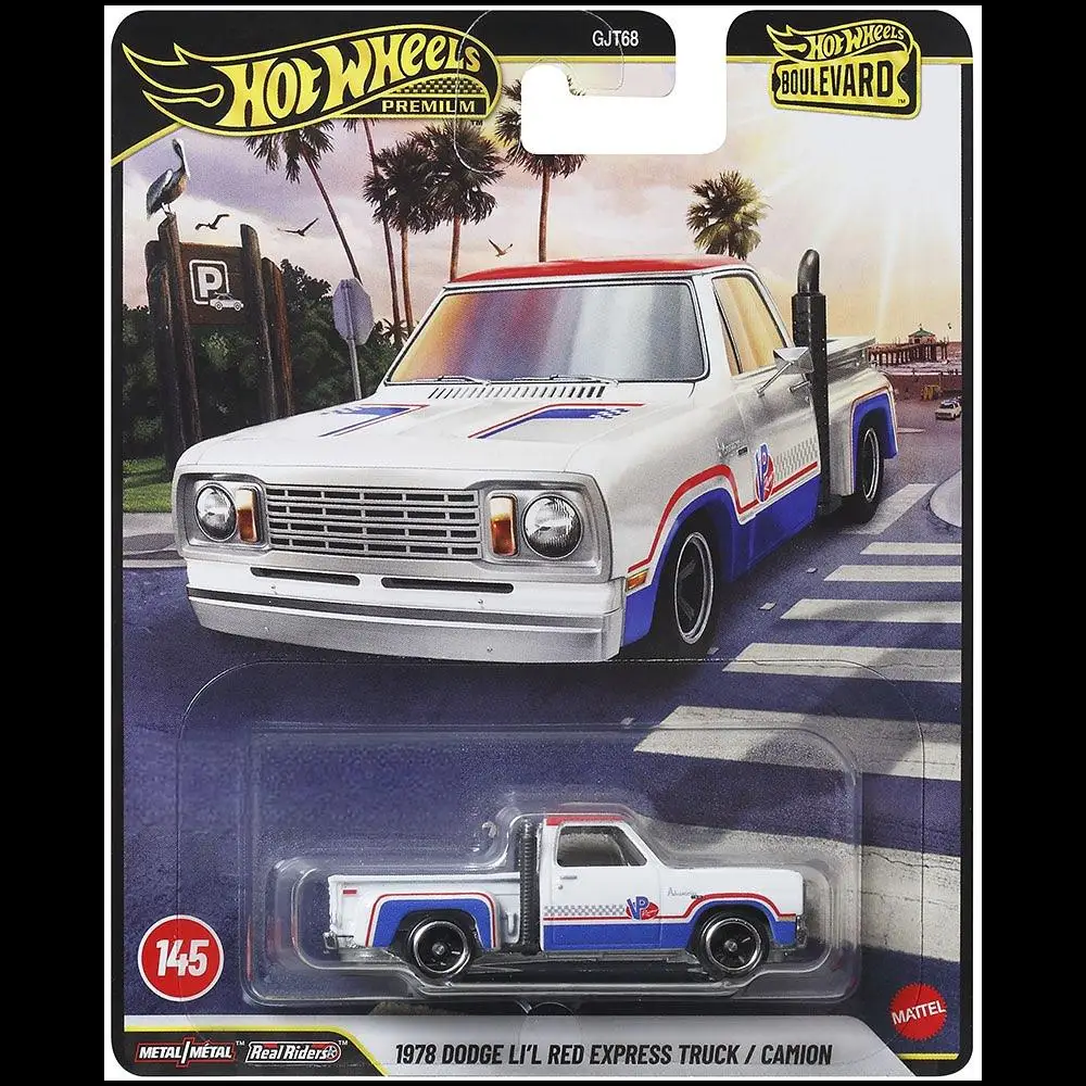 Hot Wheels Cars PREMIUM BOULEVARD 1978 Dodge Lil Red Express Truck 1/64 Metal Diecast Model Collection Toy Vehicles GJT68-145