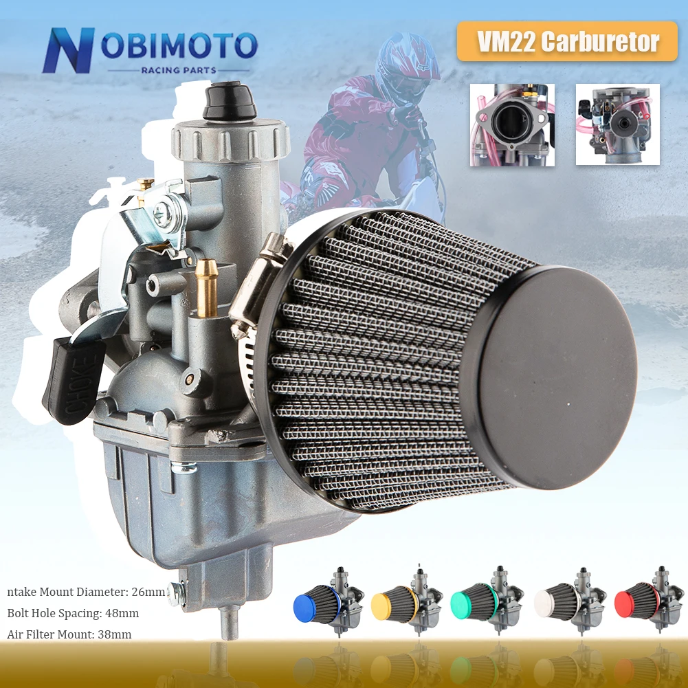 VM22 26mm Motorcycle Carburetor with Air Filters Systems for KTM Honda Kawasaki Yamaha Dirt Bike Enduro Motocross Modified Parts