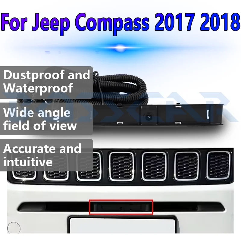 Per Jeep Compass 2017 2018 AHD Telecamera frontale per auto 1080P 150 °   Accessori elettronici impermeabili per visione notturna con obiettivo Fisheye