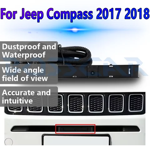 For Jeep Compass 2017 2018 AHD Car Front View Camera 1080P 150° Fisheye Lens Night Vision Waterproof Electronics Accessories