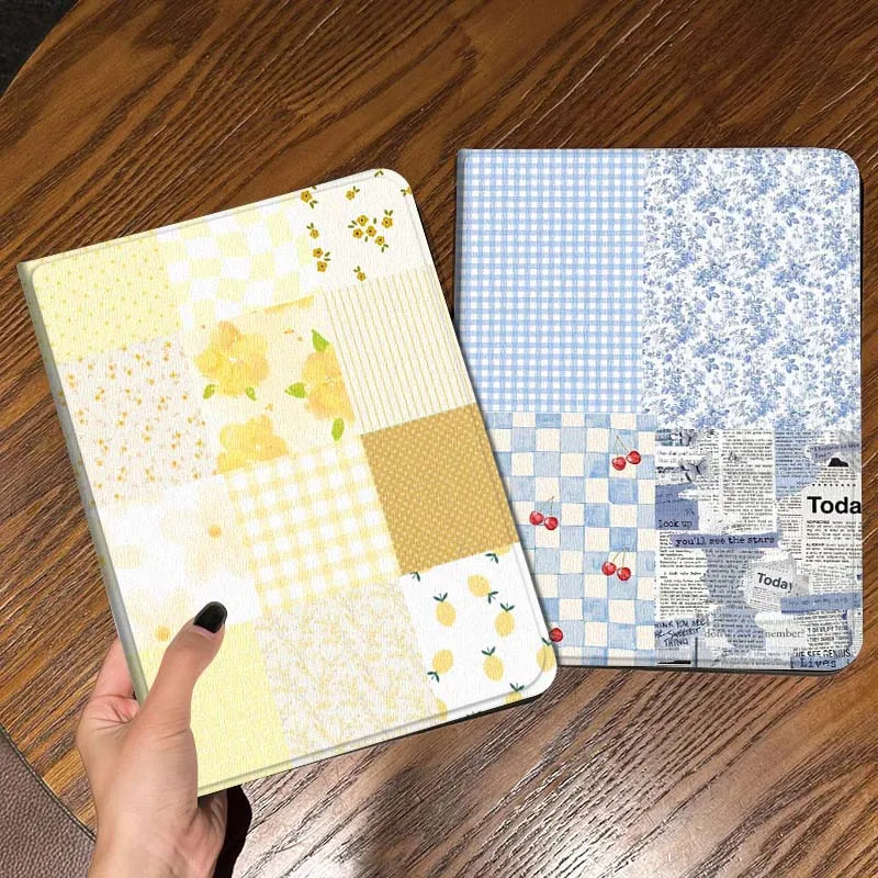 

Клетчатый желтый тканевый чехол для планшета Samsung Galaxy Tab S7 S8 S9 S10 FE Lite