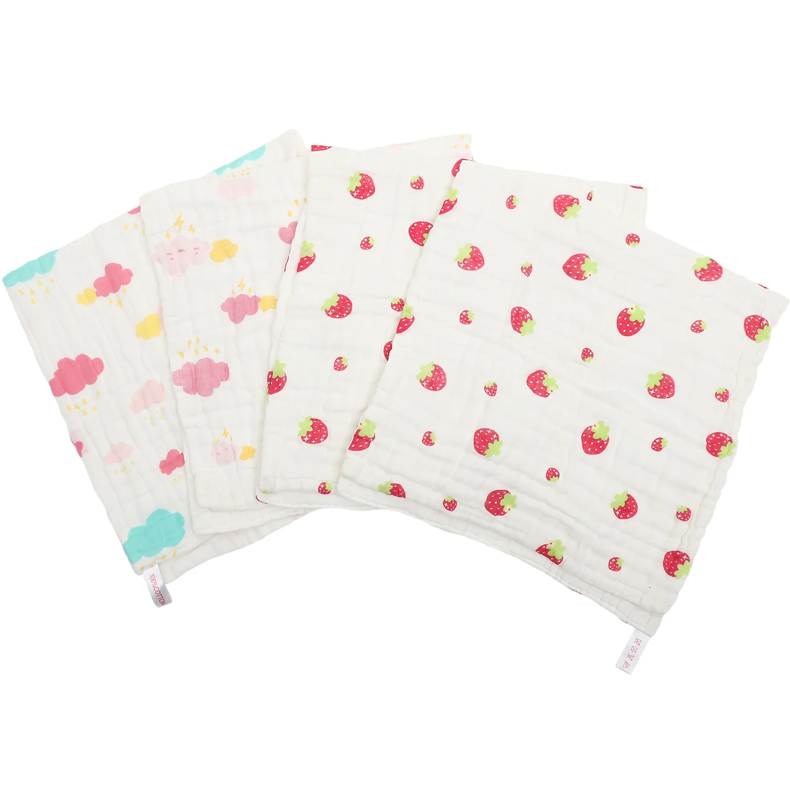 

4Pcs Printed Gauze Hand Towels Absorbent Face Washcloths Multipurpose Towels Soft Breathable Absorbent Hand Towel