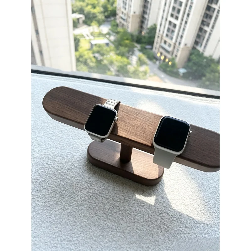 Walnut Wood Jewelry Display Stand Watch Necklace Anklet Hanging Organizer Retail Counter Trinket Display Rack