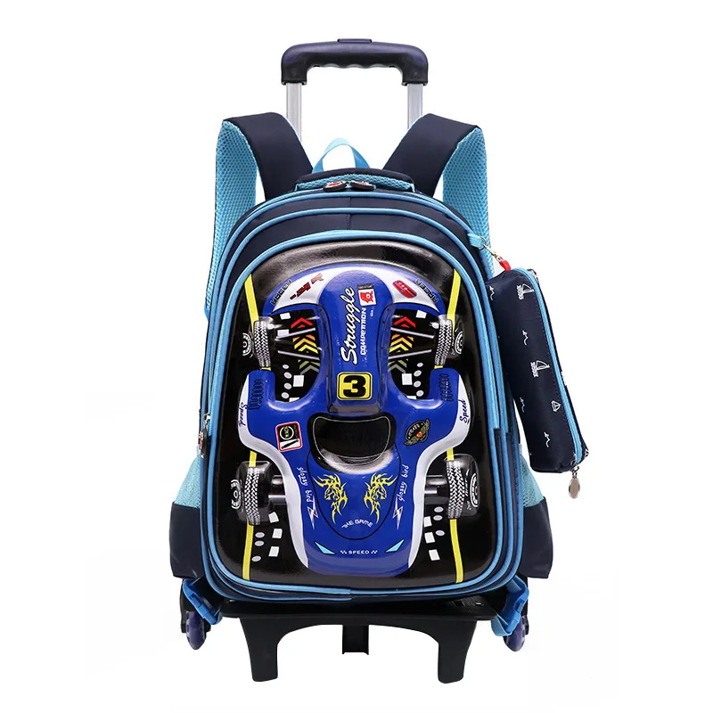 3D School Bags On wheels School Trolley backpacks wheeled backpack kids School Rolling backpacks for boy Children Travel bags