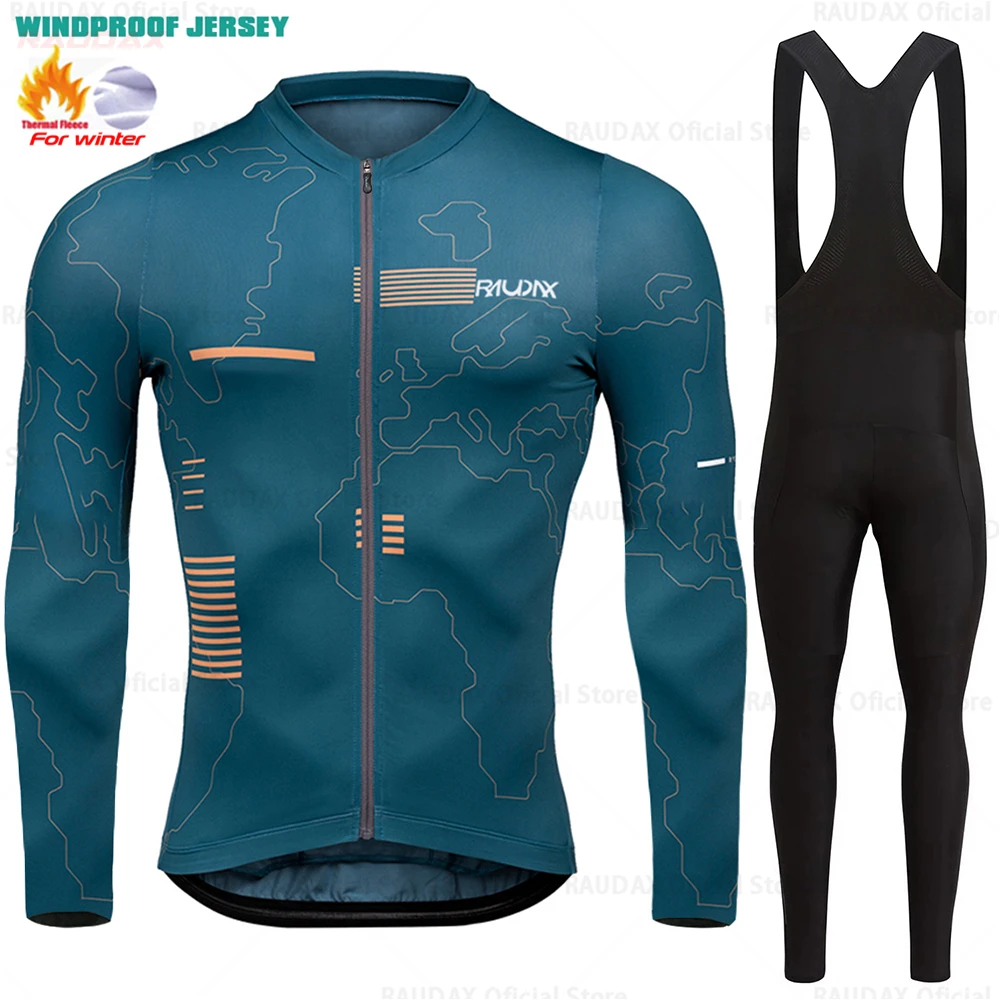 2025, Raudax Winter Radfahren Thermo-Fleece-Kleidungssets, Top-Radtrikot, Sport, Fahrrad, MTB, Reitbekleidung, warme Jacken für Herren