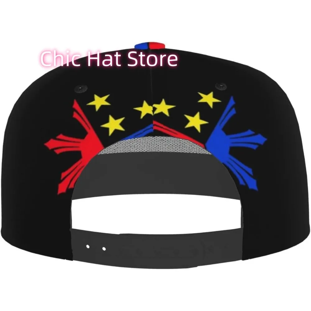 Czapka z daszkiem w stylu flagi, unisex, regulowana, typu trucker, snapback, czapka przeciwsłoneczna, patriotyczna czapka z płaskim daszkiem, filipińska