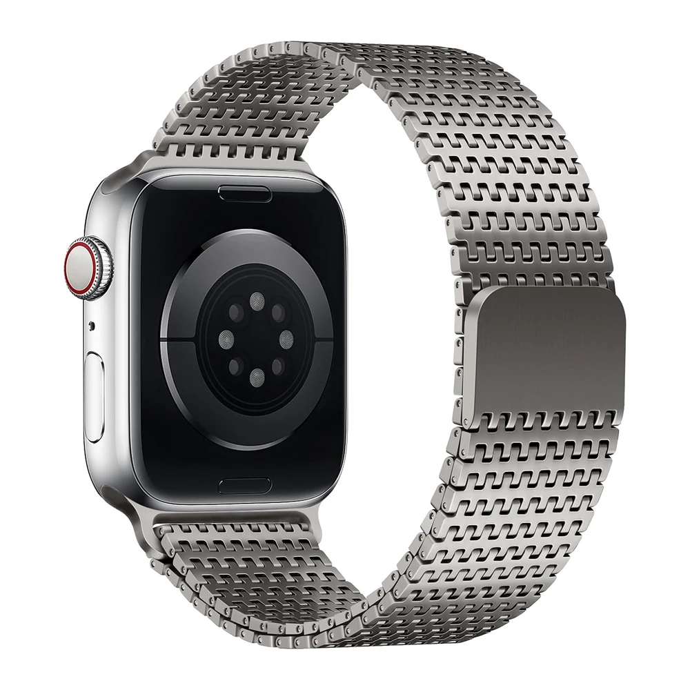 Titanium loop strap for Apple Watch band 46mm 49mm 45mm 44mm 42mm Magnetic correa Bracelet iWatch series 10 9 8 7 6 5 4 SE Ultra