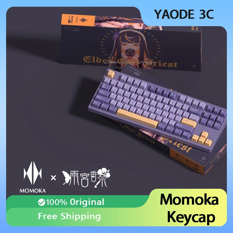 Momoka Elder God Priest Two Color Mixed PBT Keycaps Customized Mechanical Keyboard Cherry Profile Original Factory Pc Accessory