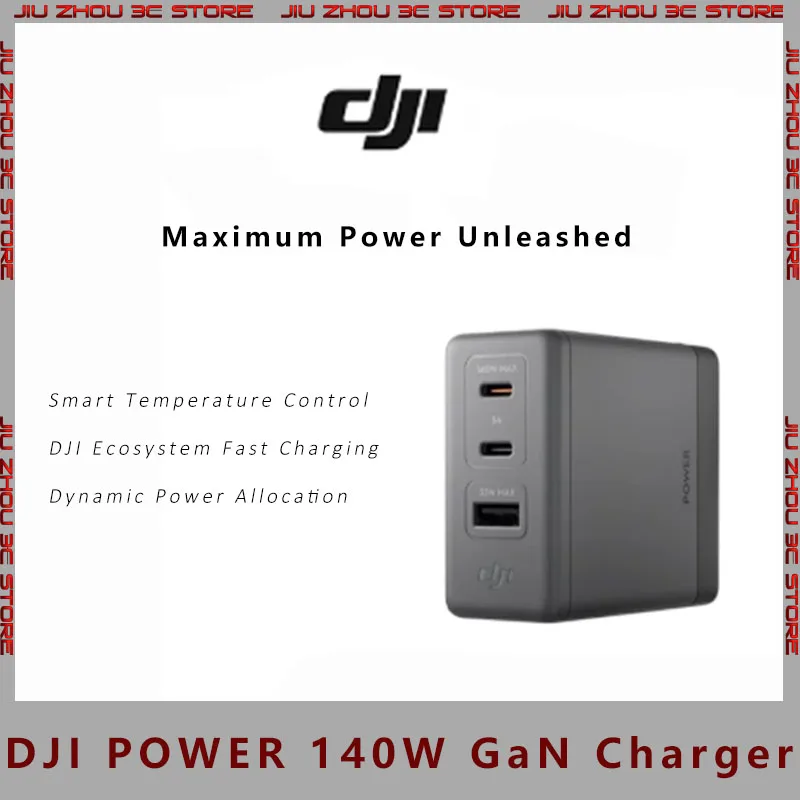 DJI Power 140W GaN Charger Multi Port Fast Charging Compatible With Multiple Devices Intelligent With Display For Phone Laptop