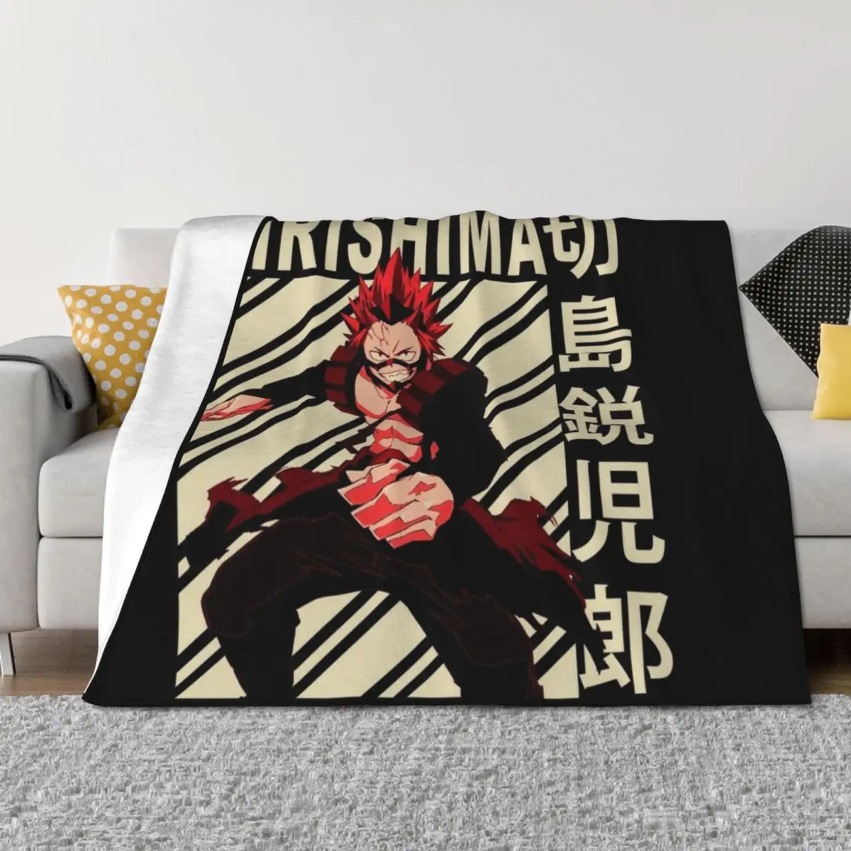 

Kirishima Eijiro - Vintage Art Throw Blanket Flannels Plush Hairys For Baby Blankets