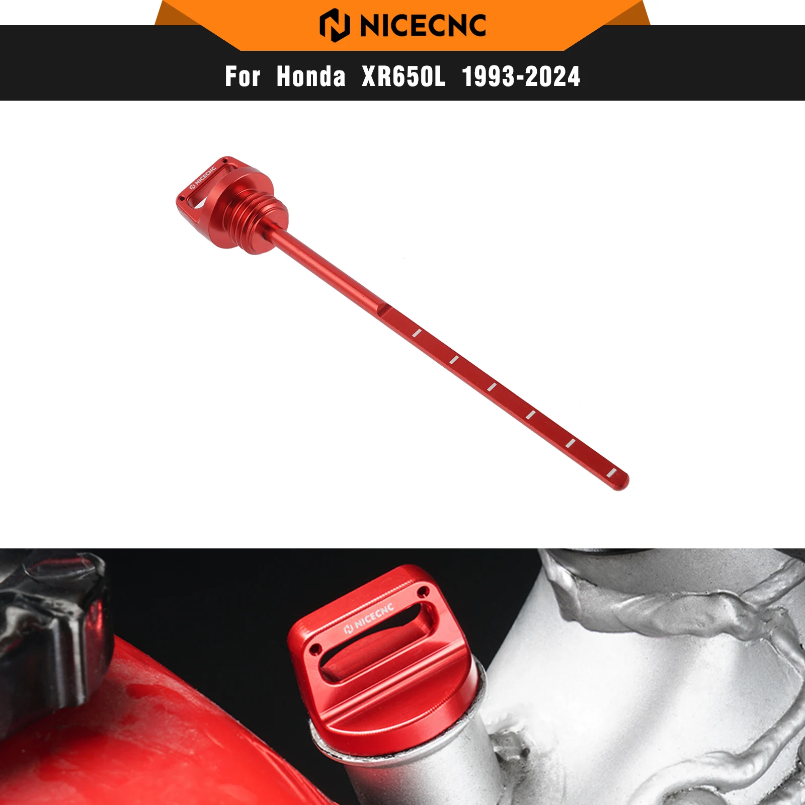 

NICECNC For Honda XR650L 1993-2025 XR600R 1983-2000 Motorcycle Engine Oil Dipstick Stick Plug XR 650L XR 600R Accessories