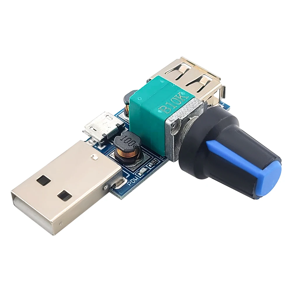 MINI régulateur de débit d'air USB 5W, contrôleur de vitesse de ventilateur, Module de commutation de vitesse de ventilateur multifonctionnel, entrée Micro DC 5V