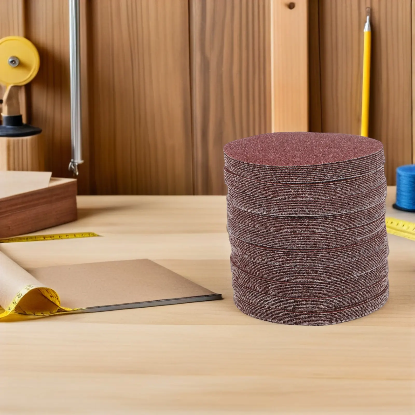 

100Pcs Sandpaper Discs Circular 5-Inch Replacement Sanding Pads for Drill Brush Attachment Set 40 Grit Round Sanding Disks Orbit