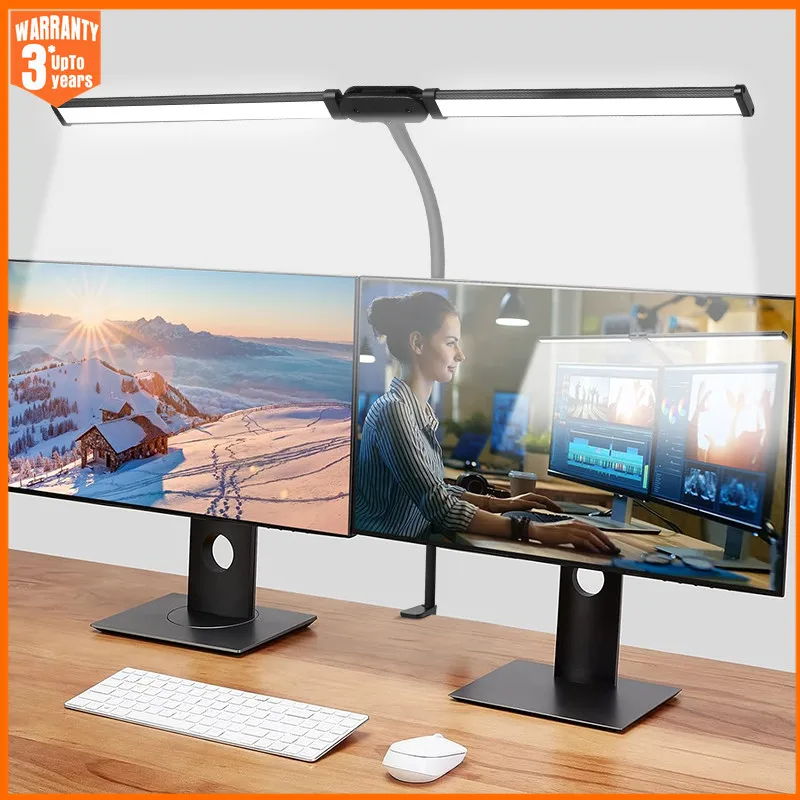 

LED Desk Lamp 24W/12W Stepless Dimmable USB Table Lamp Reading Light Eye Protection for Bedroom Office Computer Monitor