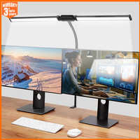 LED Desk Lamp 24W/12W Stepless Dimmable USB Table Lamp Reading Light Eye Protection for Bedroom Office Computer Monitor