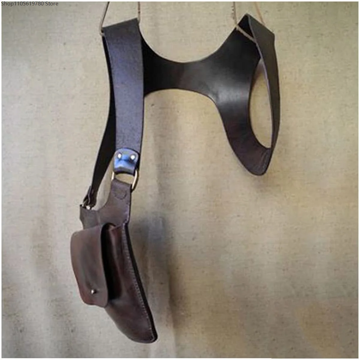 Medieval Holster Pouch Single Side Storage Pocket Adjustable Rivet Harness Straps Faux Leather Cosplay Festival Accessory 2026