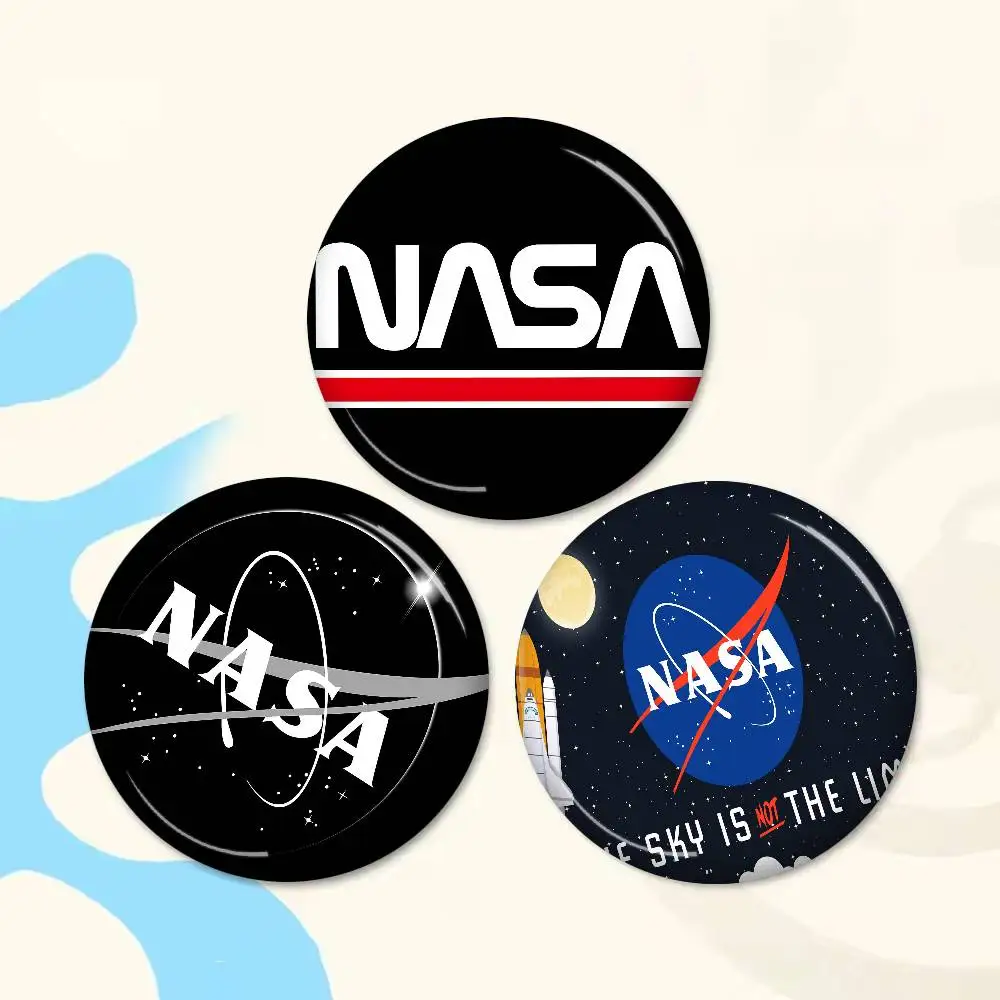 Classic Hit N-NASA-A Tinplate Pin Button Custom Anime Role Old-school Brooch Cartoon Collar Badge Jewelry Gift Fans
