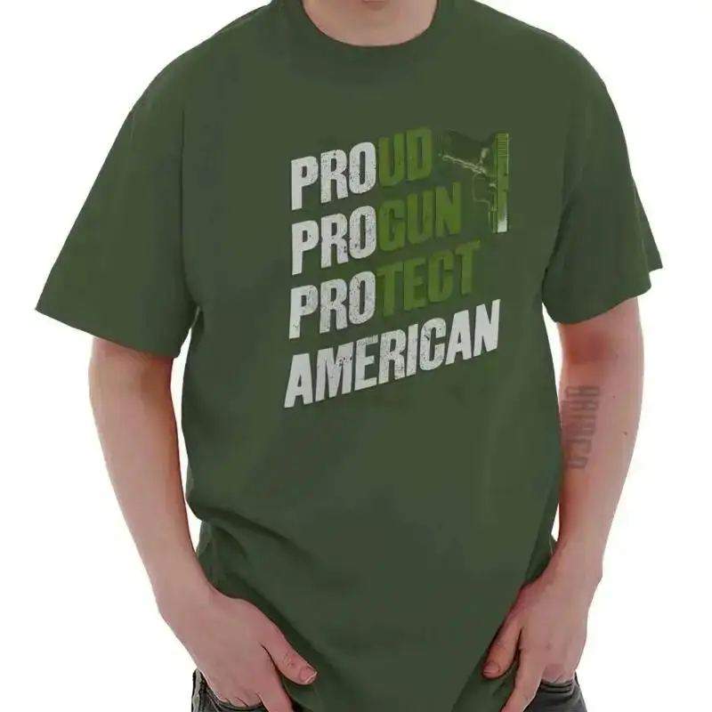 Cool Proud Pro Gun Protect American Activist Womens or Mens Crewneck T Shirt Tee
