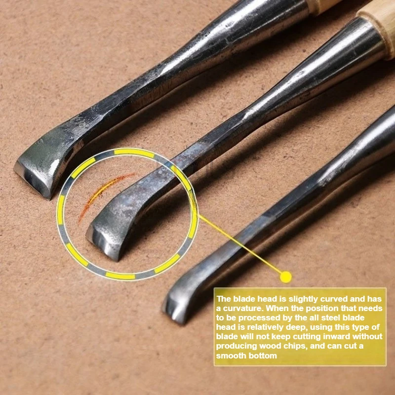 

Woodworking Hand Carving Knife Micro Curved Carbon Steel Cutting Edge Cutting Shovel Multi Specification Cleaning Arc Knife Tool