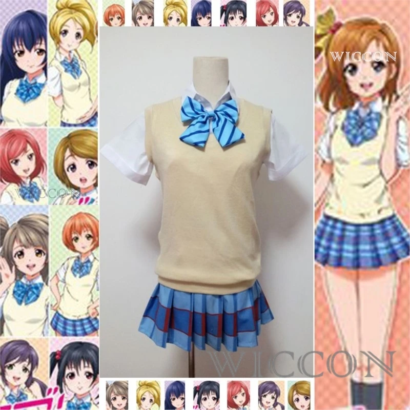 Liebe Live Minami Kotori Cosplay Yazawa Nico 9 Rollen Pullover Weste Tops Hemd Kleid Schuluniform Outfit Anime Cosplay Kostüme