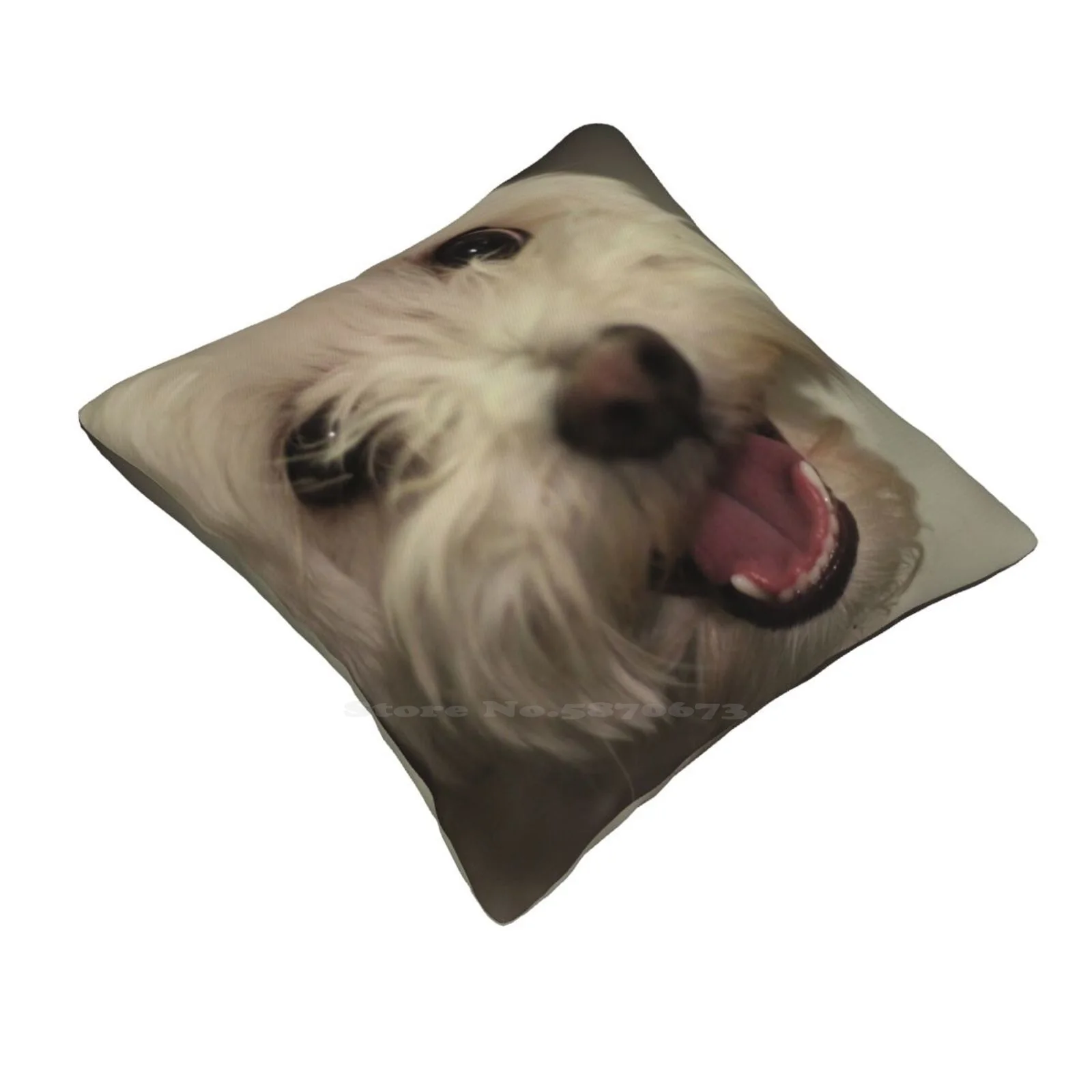 White Smiling Happy Havanese Puppy Soft Comfortable Pillowcase Havanese Puppy Dog White Pet Furry Smile Scruffy Animal Face