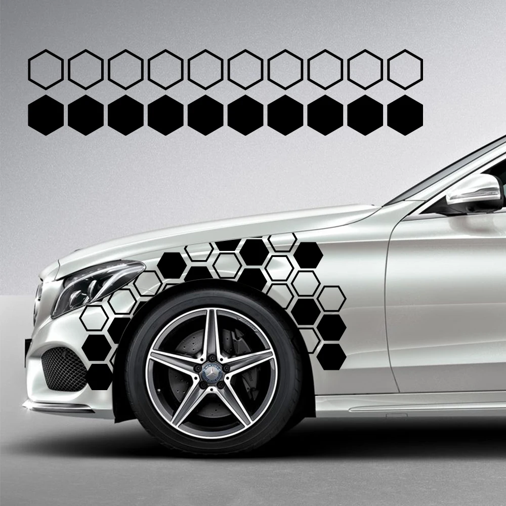 ملصقات سيارة على طراز خلية النحل ، شارات فينيل ، ملحقات ضبط السيارات ، باب جانبي ، نافذة ، تناسب الوفير ، جميع الموديلات ، تصنعها بنفسك ، 10 #3