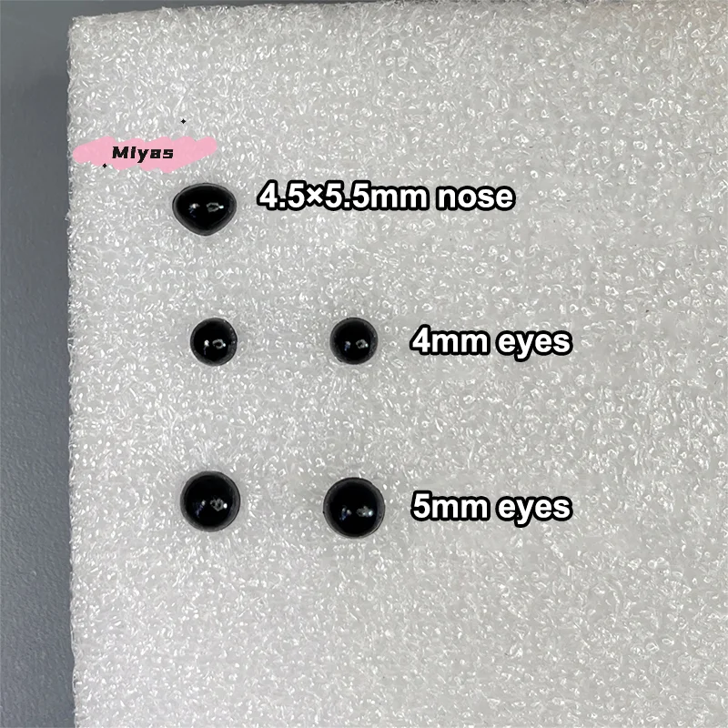 100 stks/set DIY Mini Pop Zwarte Ogen Neus Accessoires voor Pluche Dieren Teddy Hond Decor Deel Plastic Gevulde Pop Maken Levert