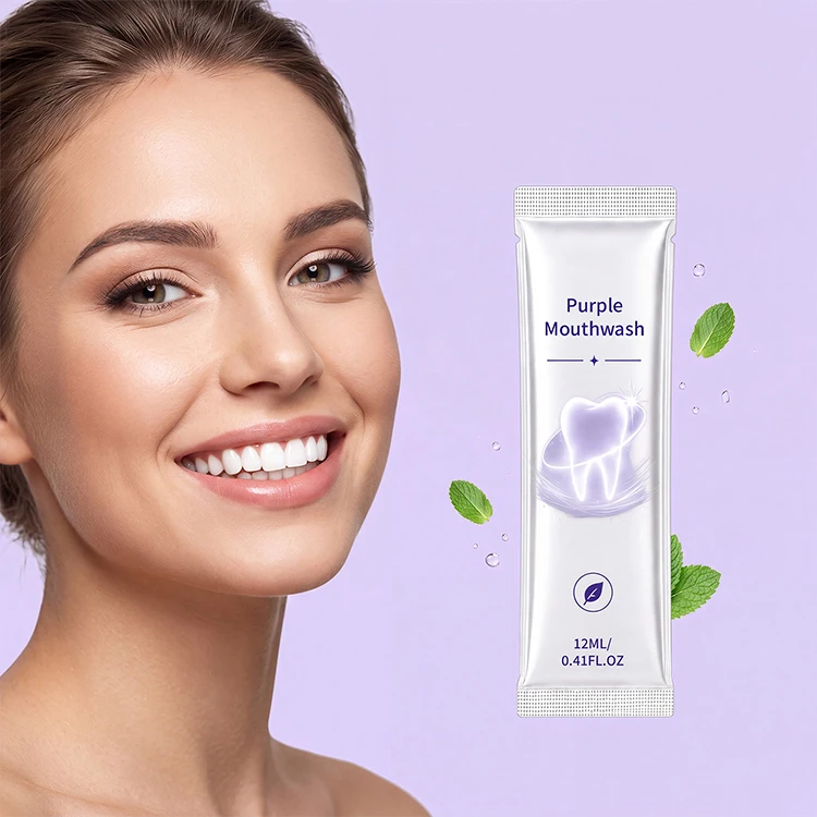 Purple Mint Portable Strip Mouthwash, Easy-Tear, Fresh Mint Flavor, Mild & Alcohol-Free