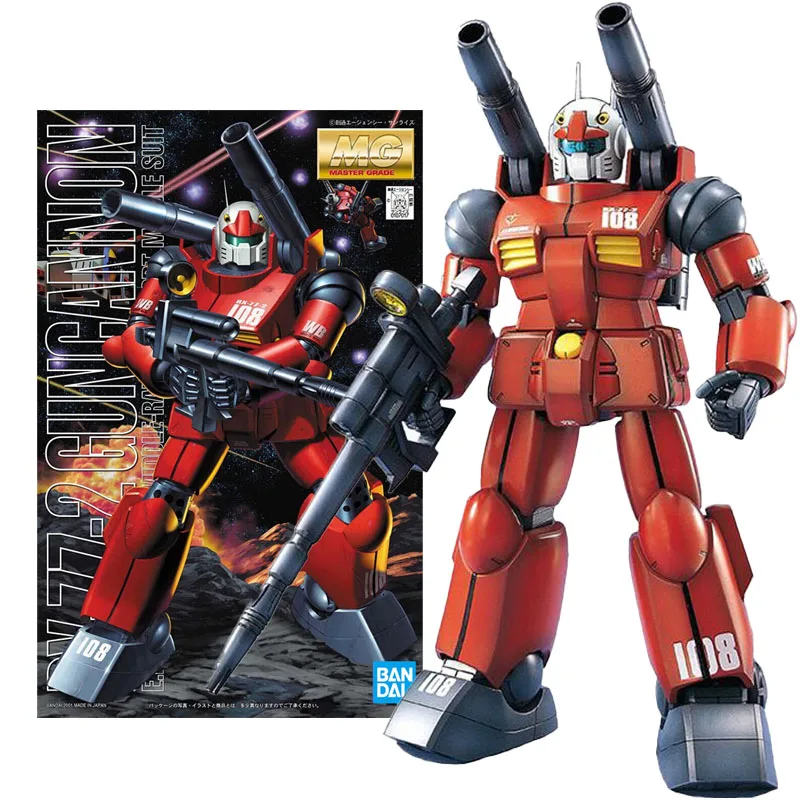 Bandai MG 1/100 Mobile Suit RX-77-2 Guncannon Anime Action Figure Gundam Kit Assembly Model Toys Collectible Gifts for Children