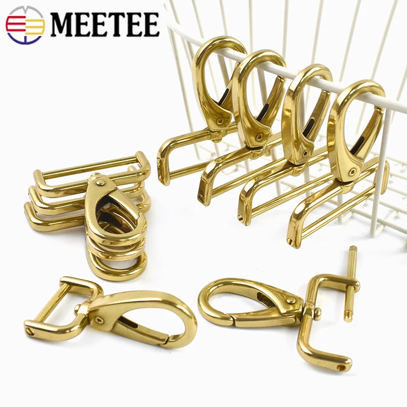 

2Pcs 15-40mm Detachable Solid Brass Snap Hook Metal Swivel Lobster Buckle Backpack Carabiner Clips Clasp Dog Collar Bag Buckles