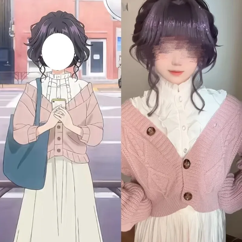 Anime Fragrante Fiore Fiori Waguri Kaoruko Costume Cosplay Cappotto Camicia Gonna Parrucca Vestito per le donne Set quotidiano Vestito da festa di Halloween