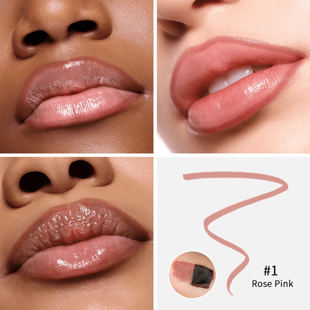 Lakerain Lip Liner Długotrwały kolor do ust Wodoodporny, nieprzywierający do kubka, odporny na rozmazywanie, nawilżający ołówek do konturowania ust dla kobiet