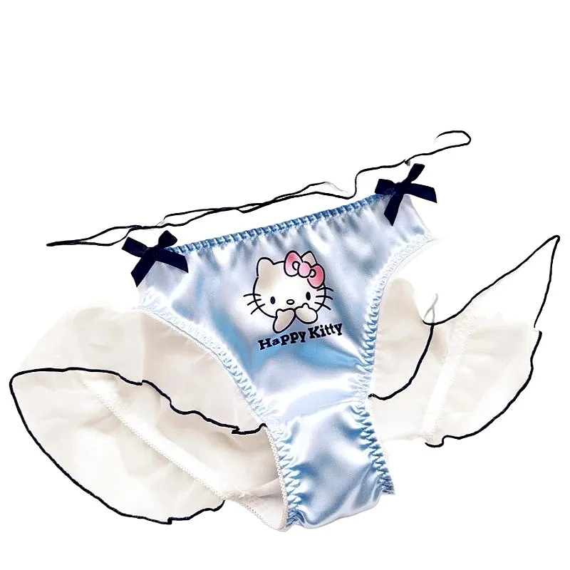 Sweet Hello Kitty Girls Sexy Briefs Panties Cartoon Cute Women's Bikini Underwear Transparent Low Waist Lingerie Трусы Женские