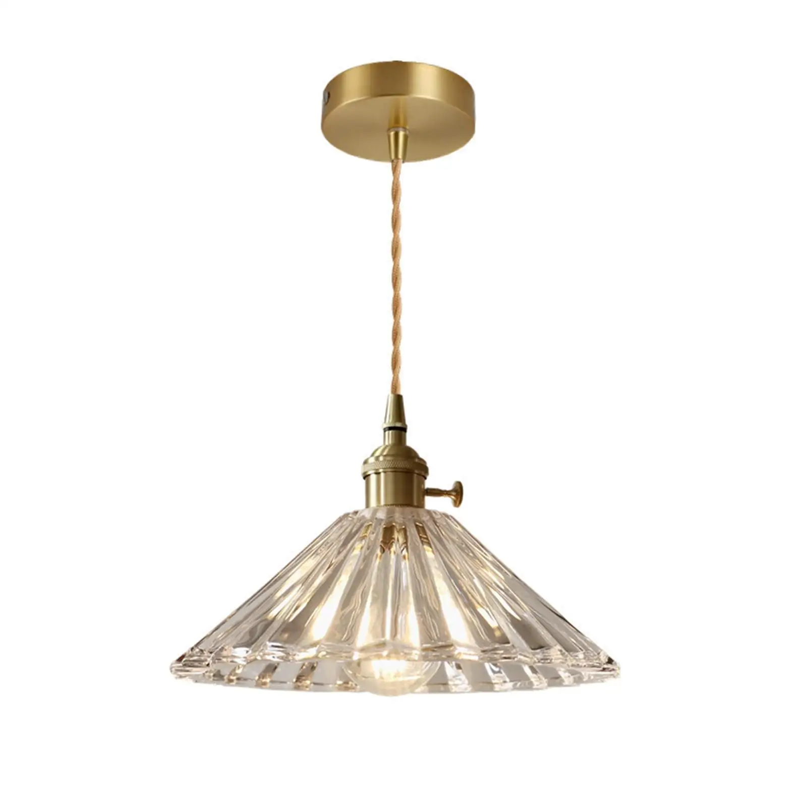 Vintage Glass Lampshade Transparent Hanging Light Shade for Bedroom Hotel