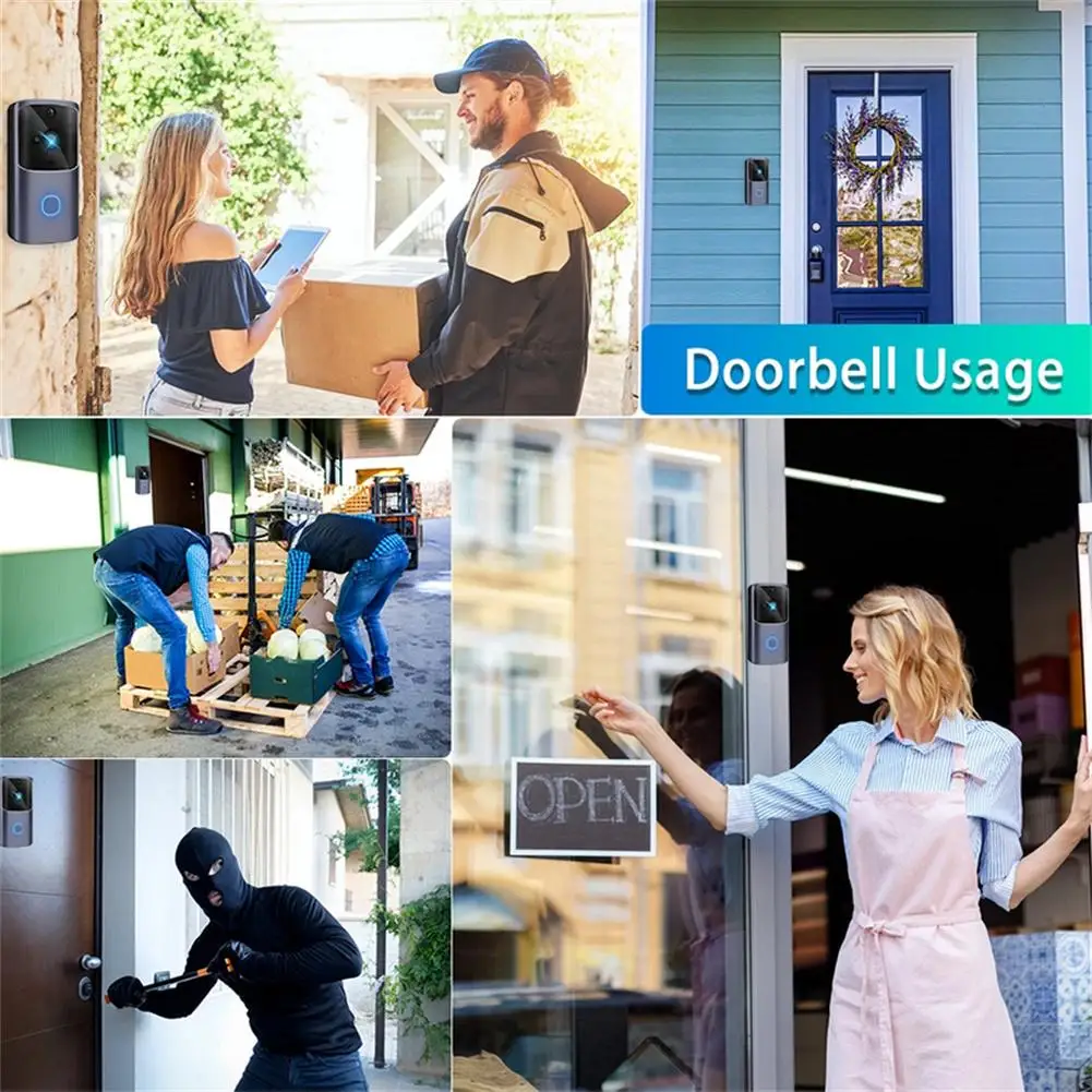 New M10 Smart Hd 720p 2.4g Wireless Wifi Video Doorbell Camera Visual Intercom Night Vision Ip Doorbell Wireless Security Camera