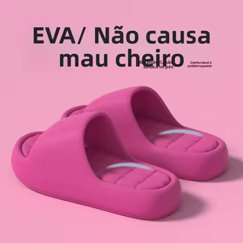 Chinelos de Sola Grossa para Uso Interno e Externo, Antiderrapantes e Desodorantes, Estilo Casual com Bico Redondo para Homen...
