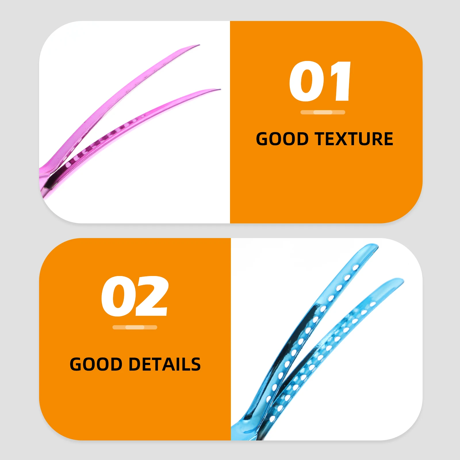 

6pcs Hair Clips for Styling Coloring Cutting Salon Use Stainless Steel Long lasting Duckbill Clamps R om Colors Hairdressing
