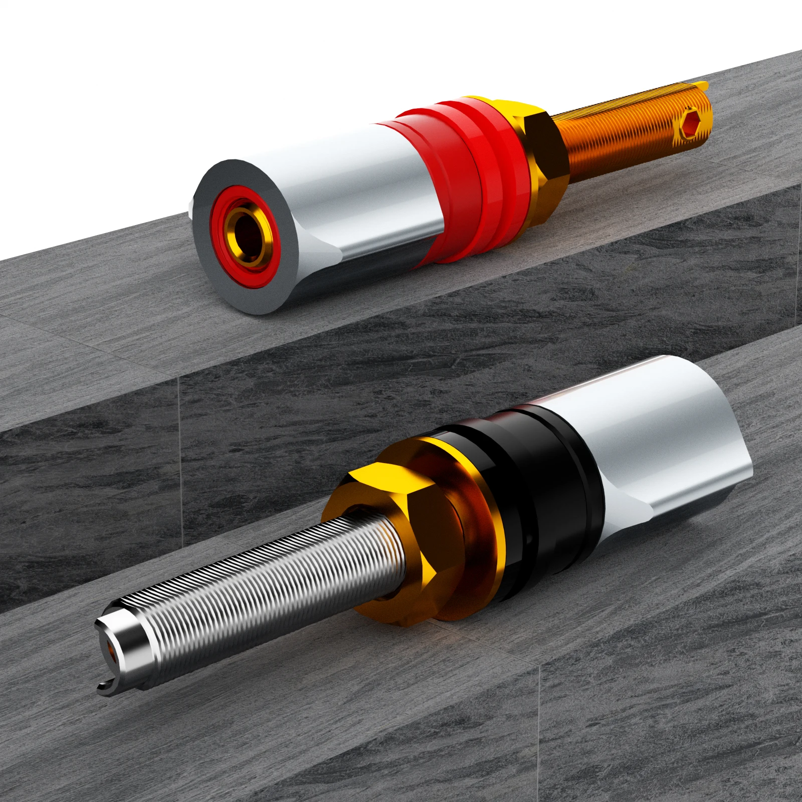 Monosaudio BP652G/R Oxygen-free copper Gold/Rhodium Plated Binding Posts for audio Amplifter Termainl Plug