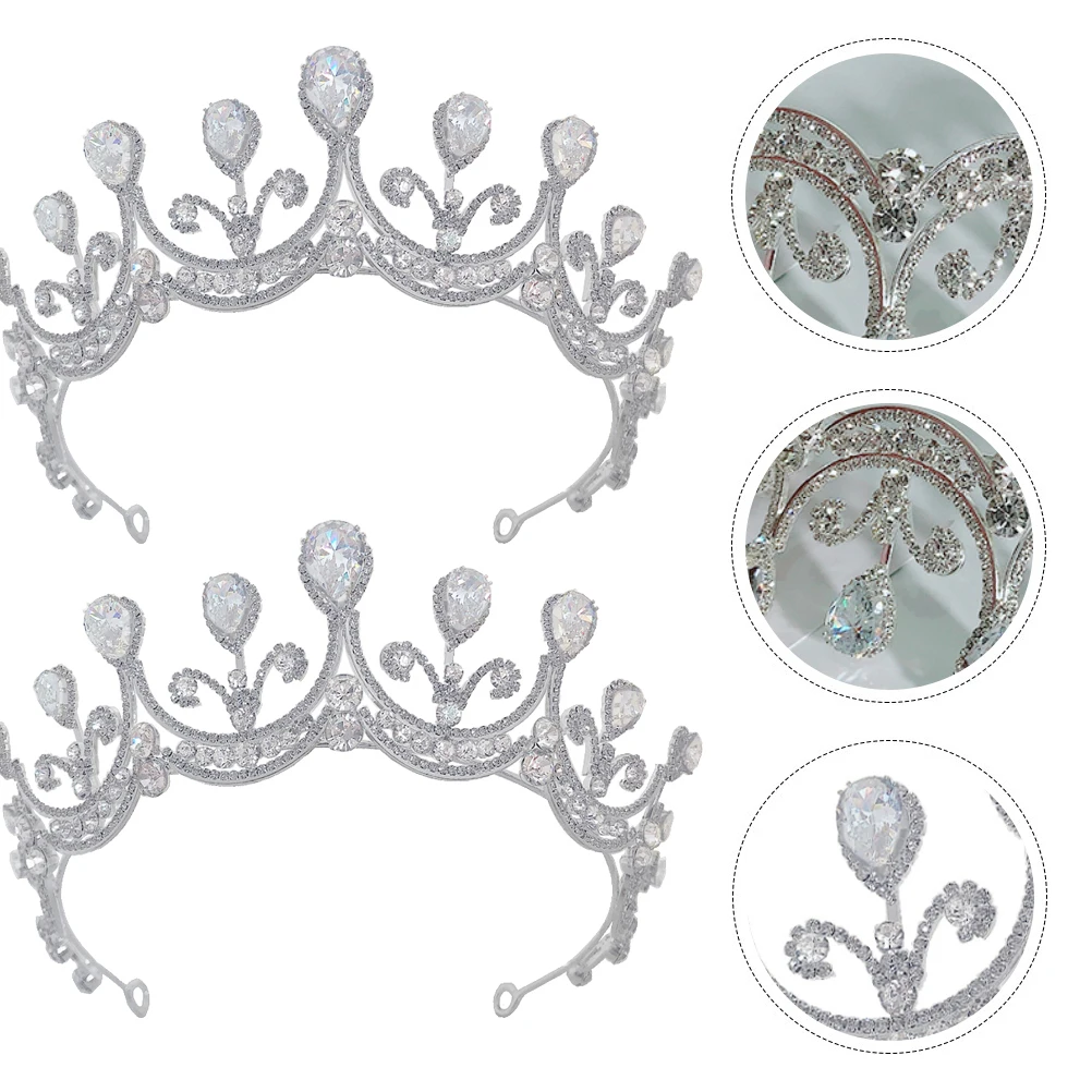 

Shiny Zircon Crown Hair Jewelry Headb Silver Loose Diamond Alloy Rhinestone Bride Tiara Wedding Accessories Hair Tools