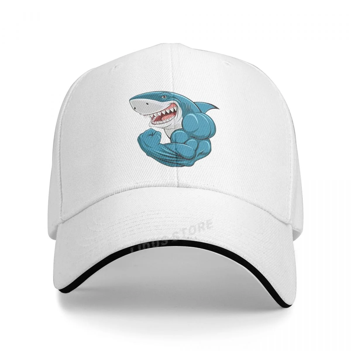 Cartoon Muscle Sharks Baseball Cap Fashion Boxer Motion Cap Adjustable Dad Hat Hip Hop Snapback Hats Bone